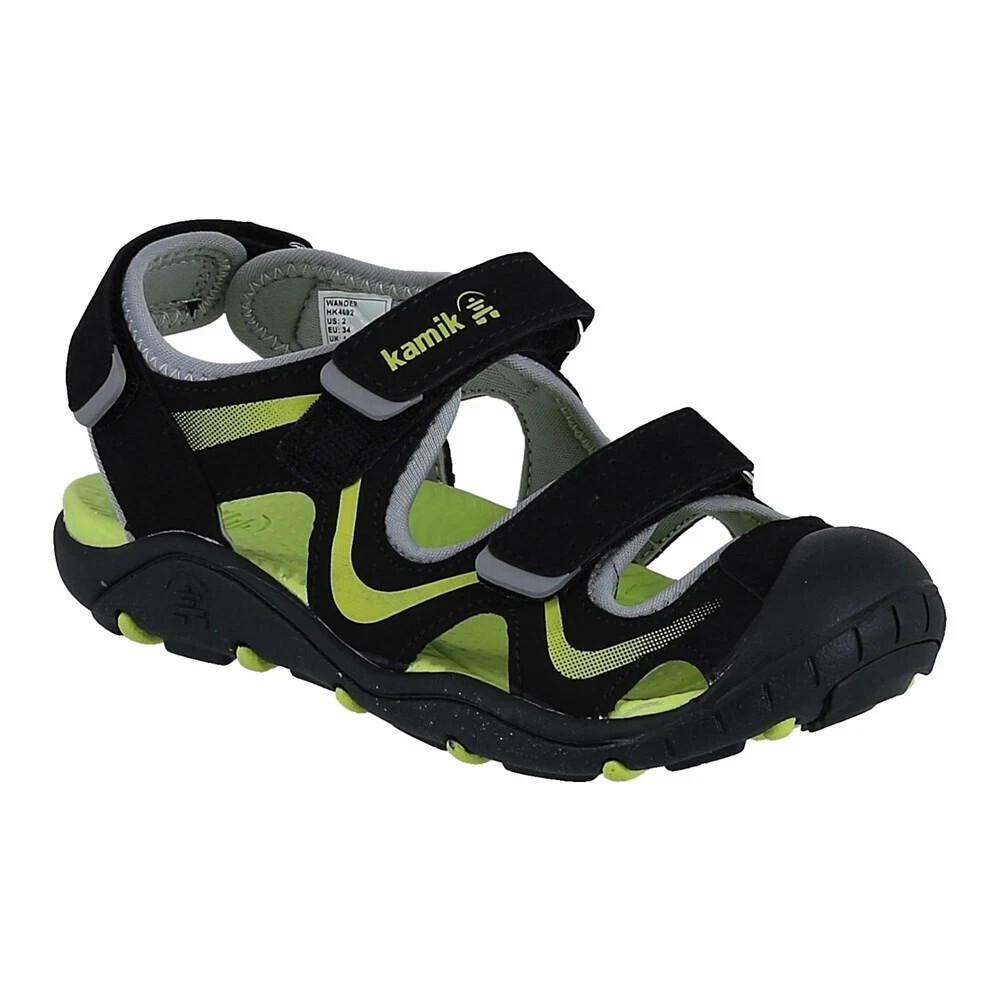 Kamik Wander HK4692-BLM Sandal Kids 3 Black Waterproof Adjustable Strap JOBB1689